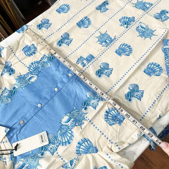 Celina Moon X Anthro Shell Print Tie Waist Midi Shirt Dress Women’s Size XL NEW - Picture 14 of 15